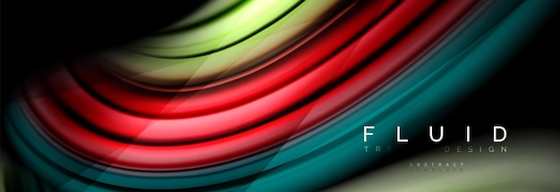 เวกเตอร์ภาพพื้นหลังแบบ Abstract โฮโลแกรมเอฟเฟกต์การเคลื่อนที่ของสีแบบ Fluid ที่ไหลเป็นคลื่น