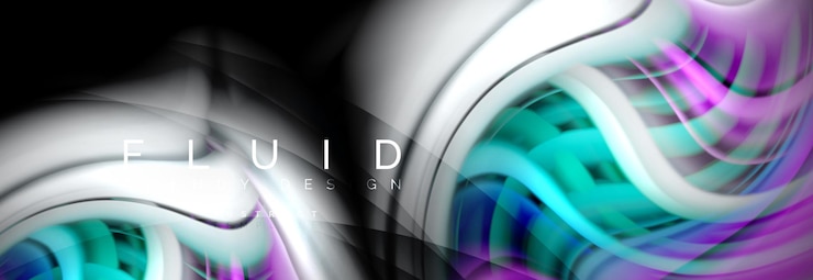 Vector wave fluid flowing colors motion effect holographic abstract background vector illustration