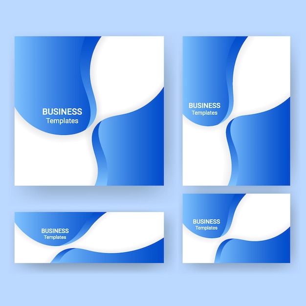 Vector wave gradient business templates for print