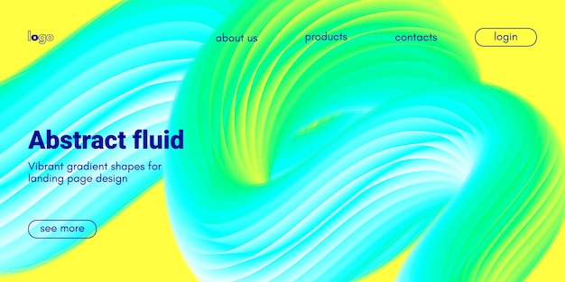 Wave gradient poster with 3d fluid shape