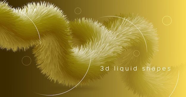 3D流体形状の波グラデーションポスター