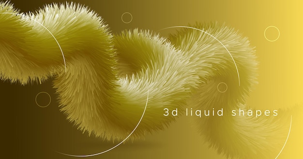 Wave gradient poster with 3d fluid shape