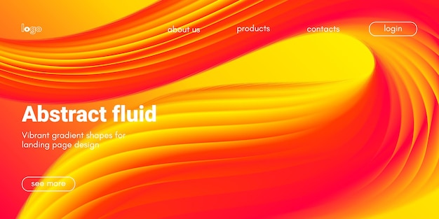 Wave gradient poster with 3d fluid shape