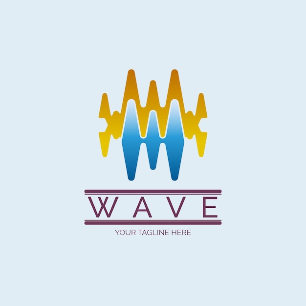 wave graphic modern logo design template for brand or company and other