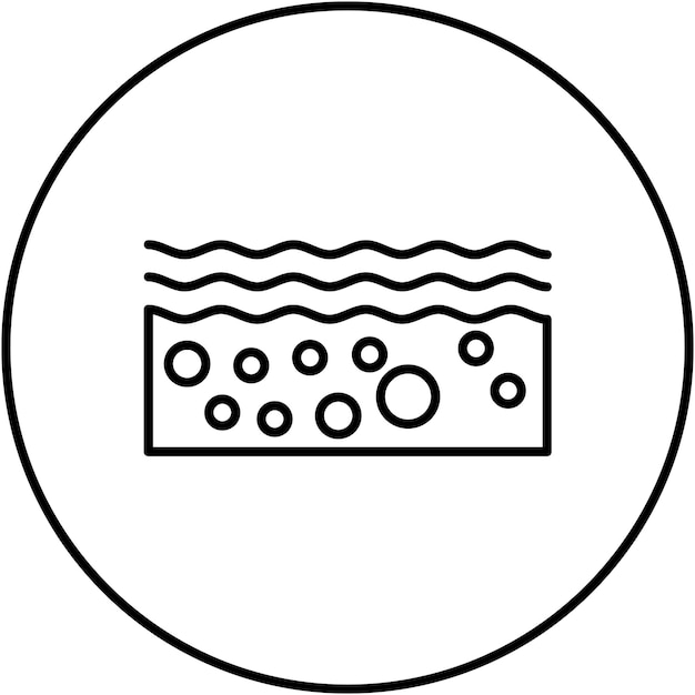 Векторное изображение иконки волны может использоваться для водных видов спорта