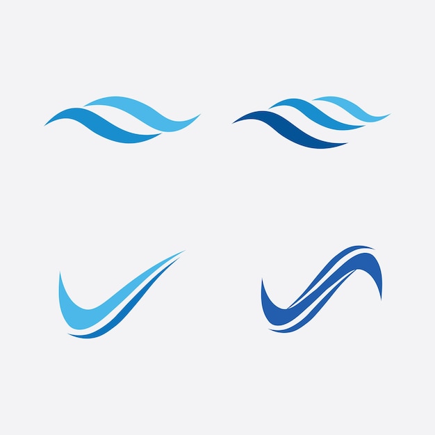 波のアイコンと水滴ベクトルイラストデザインロゴビジネス
