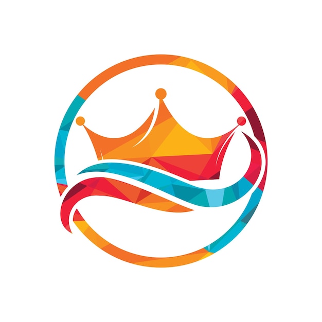 Wave king vector logo design