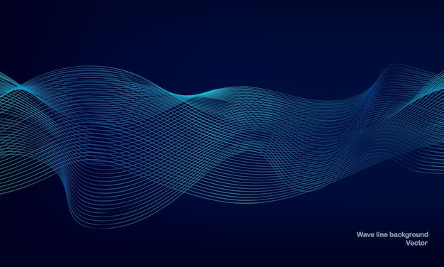 Vector wave line gradient dark background