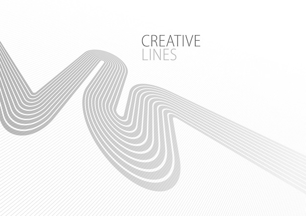 Wave lines in 3D perspective vector abstract background with smooth gradient of light grey and white monochrome colors easy relaxing motion