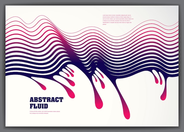 Wave lines fluid vector abstract background. 3d dynamic stripes motion art. Lined texture, dynamic surface, curve lines, flow shape.