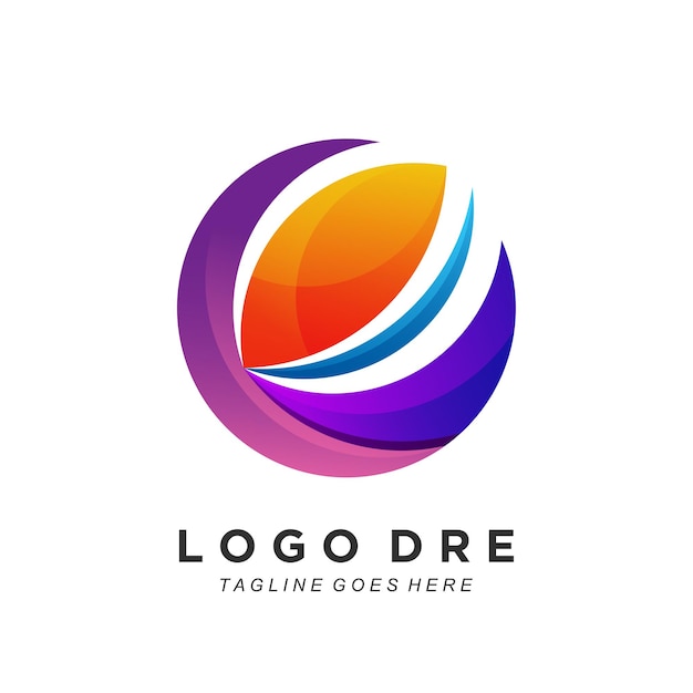 Wave logo colorful gradient design