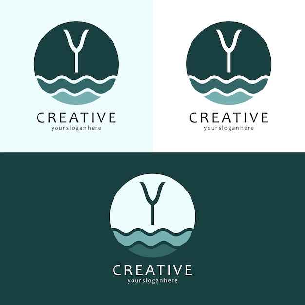 Wave Logo Design met Letter