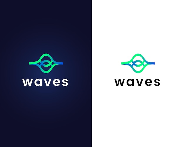 wave logo design template