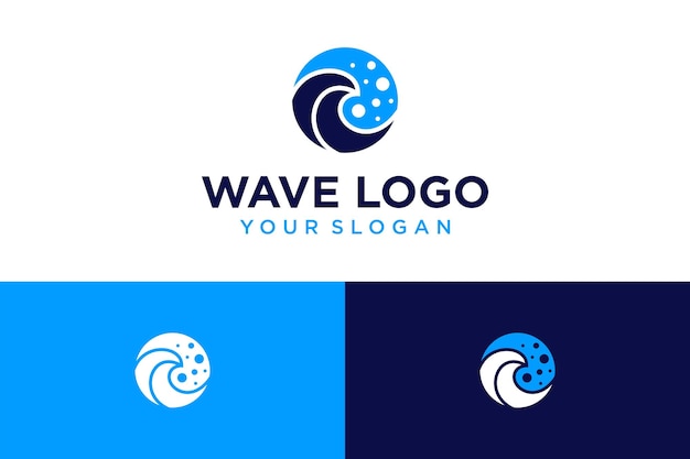 wave logo design with sea