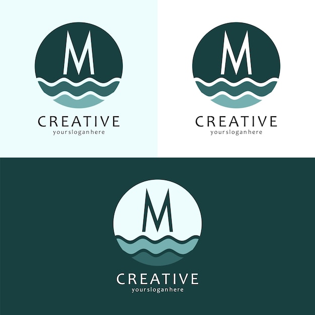 Wave Logo-ontwerp met Letter M