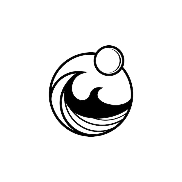 волна логотип простая линия круглый круг