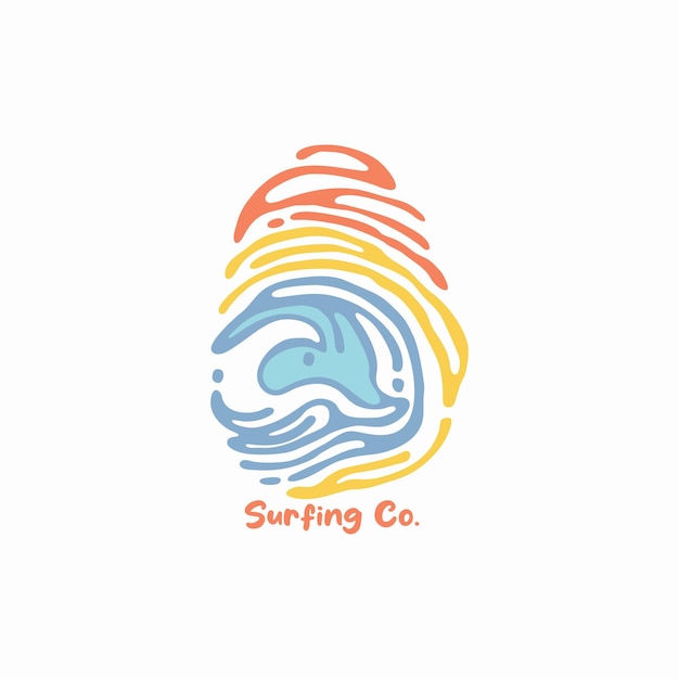 Wave logo for surfing , vector illustration