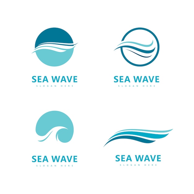 Wave logo symbool water golf vector illustratie ontwerp