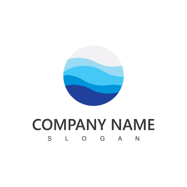 波のロゴのテンプレートサークルビジネス会社のアイコン