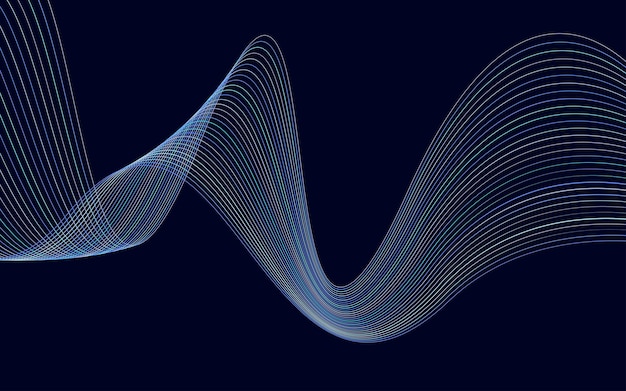 wave of the many colored lines abstract wavy stripes background isolated