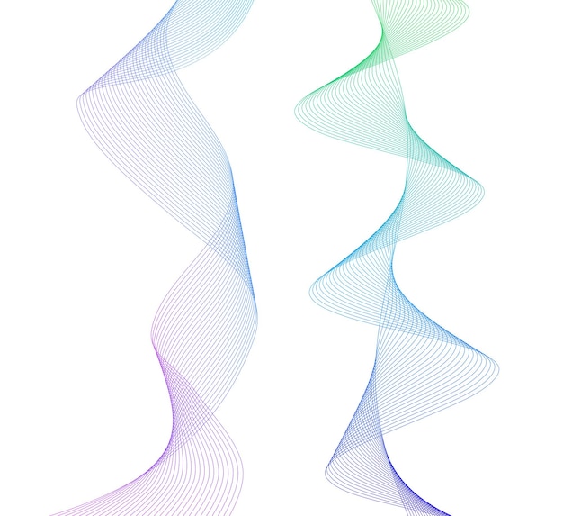 Wave of the many colored lines Abstract wavy stripes on a white background isolated Creative line art Vector illustration EPS 10 Design elements created using the Blend Tool Curved smooth tape