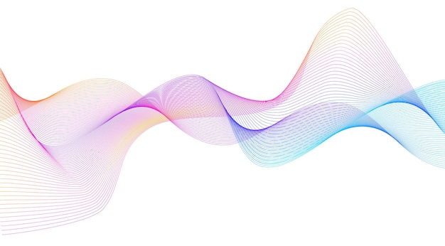 Wave of the many colored lines Abstract wavy stripes on a white background isolated Creative line art Vector illustration EPS 10 Design elements created using the Blend Tool Curved smooth tape