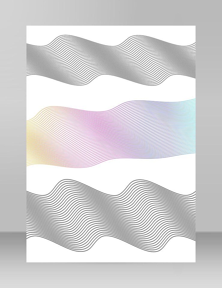 Vector wave of the many colored lines abstract wavy stripes on a white background isolated