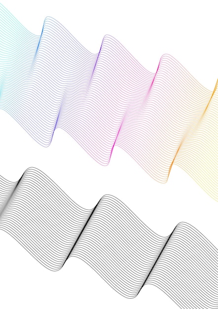 Wave of the many colored lines Abstract wavy stripes on a white background isolated