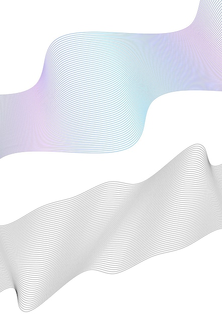 Wave of the many colored lines Abstract wavy stripes on a white background isolated