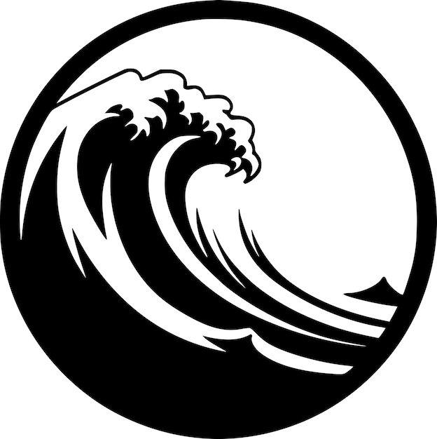 Wave Minimalist en Flat Logo Vector illustratie