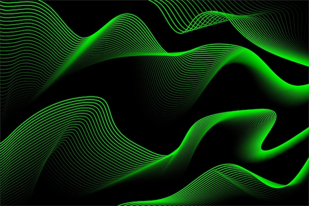 WAVE OF GREEN LINES VECTOR BACKGROUND