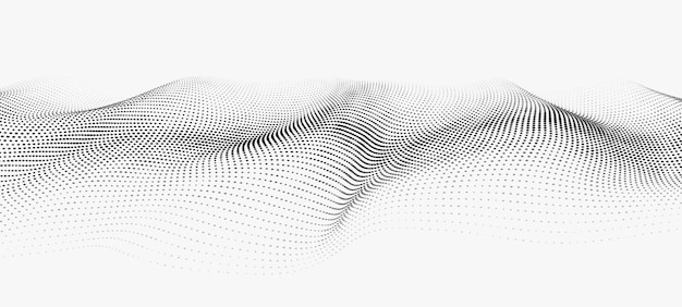 ベクトル 移動ドットの波抽象的な白い背景ベクトル 3 d イラスト