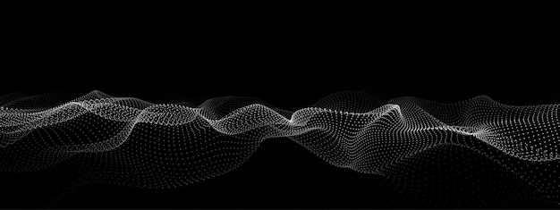 粒子の波デジタル波の背景の概念抽象的な技術の背景ビッグデータの視覚化ベクトルイラスト
