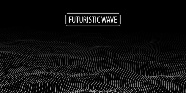Wave of particles Abstract background with a dynamic wave Big data