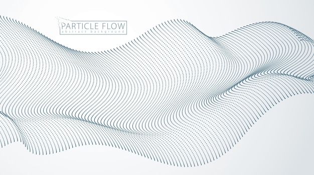 Onda di particelle. sfondo astratto di vettore di punti sfocati. bella serie di punti sfocati a forma di onda.