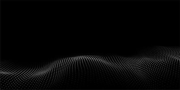 Vector wave of particles digital wave background concept abstract technology background big data visualization vector illustration