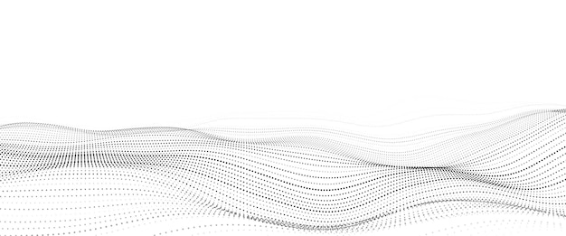 입자의 파도 디지털 웨이브 배경 개념 추상 기술 배경 빅 데이터 시각화 벡터 일러스트 레이 션