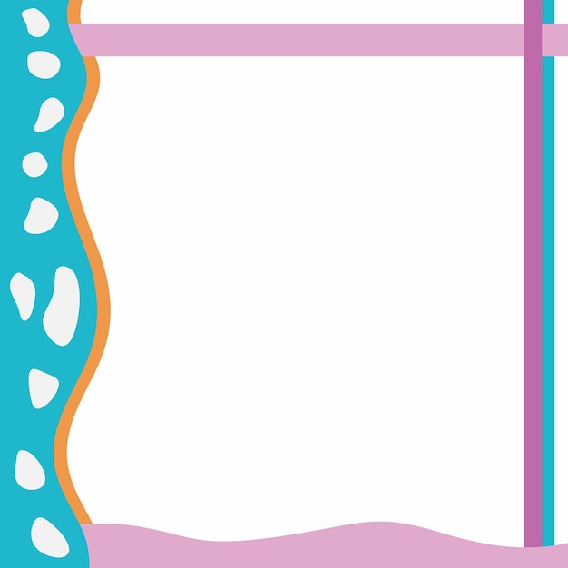 Wave scalloped edge frame Doodle border with wavy pattern Trendy graphic template Geometric