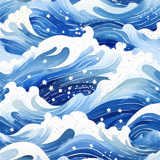 Wave sea seamless pattern vector