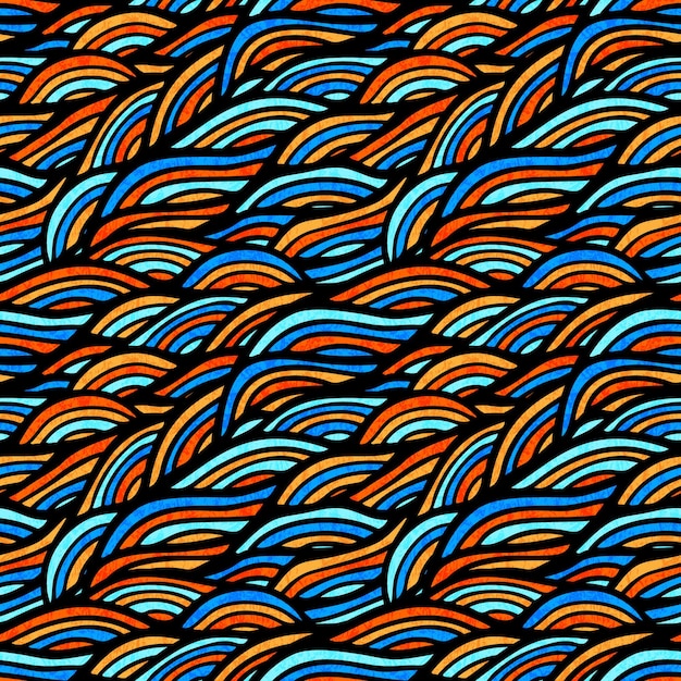 Vector wave seamless pattern