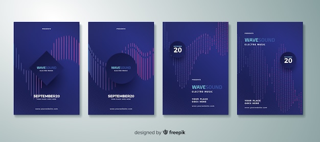 wave sound electronic music poster collection