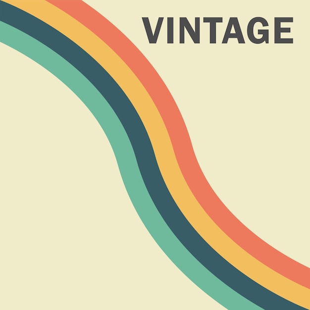 Vector wave style vintage background and vintage color bar