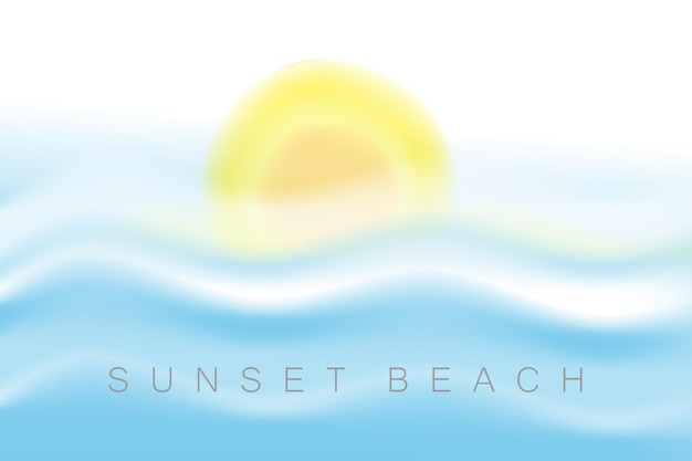 Wave sun background vector illustration