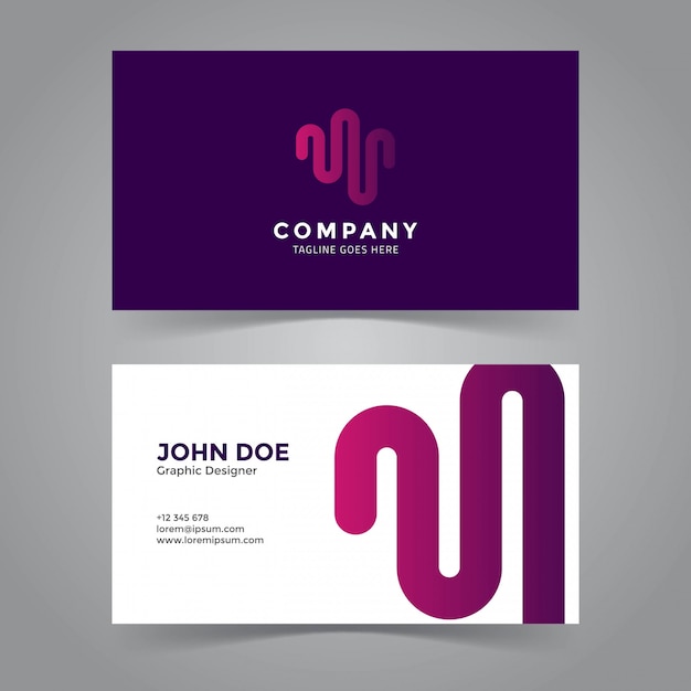 Vector wave symbol business card template