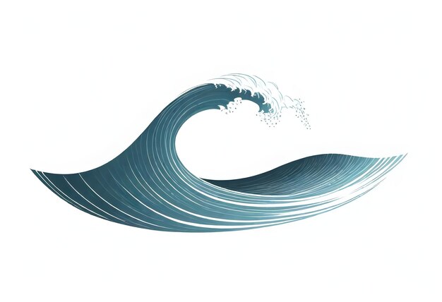 a wave that is blue on a white background