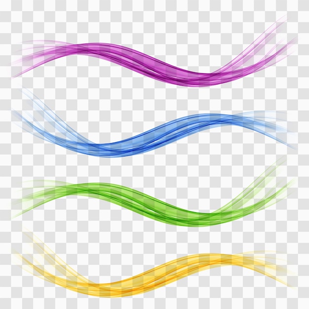 Wave transparent flow Abstract wavy lines design element