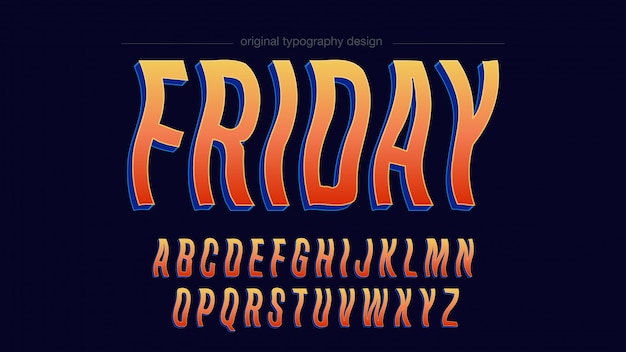 Vector wave twisted orange typography design