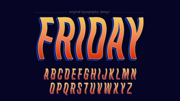 Vector wave twisted oranje typografieontwerp