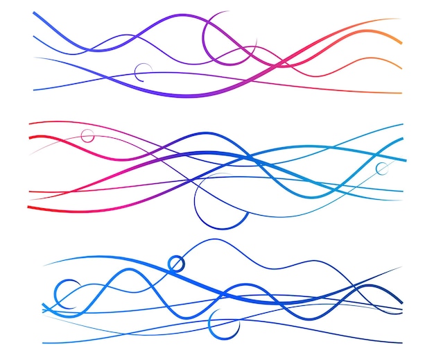 Wave van de vele gekleurde lijnen Abstracte golvende strepen op een witte achtergrond geïsoleerd Creatieve lijnkunst Vectorillustratie EPS 10 Ontwerpelementen gemaakt met behulp van de Blend Tool Gebogen gladde tape