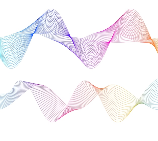 Wave van de vele gekleurde lijnen Abstracte golvende strepen op een witte achtergrond geïsoleerd Creatieve lijnkunst Vectorillustratie EPS 10 Ontwerpelementen gemaakt met behulp van de Blend Tool Gebogen gladde tape